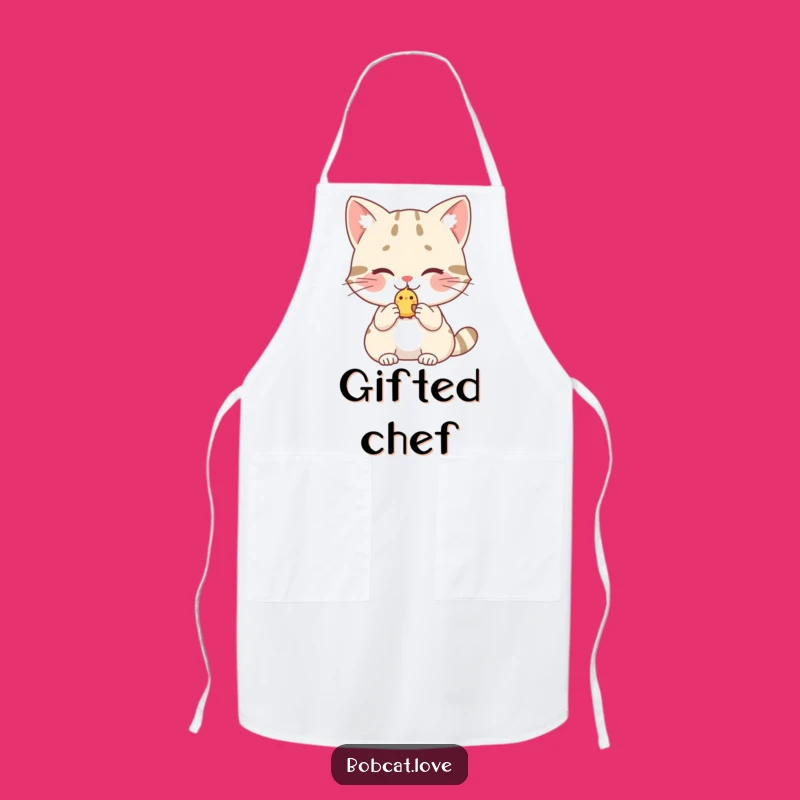 Funny Bobcat Birdy Offering Apron: Hilarious Kitchen Style for Kind Cooks