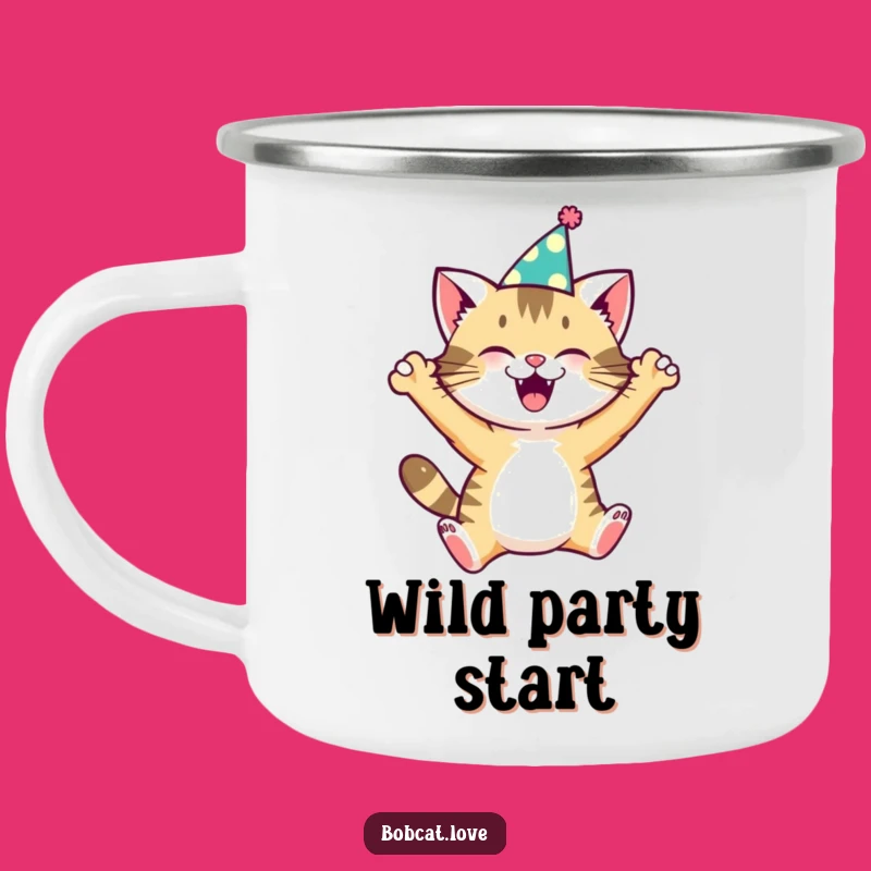 Durable Funny Bobcat Party Camping Mug - Rustic & Hilarious Outdoor Gift