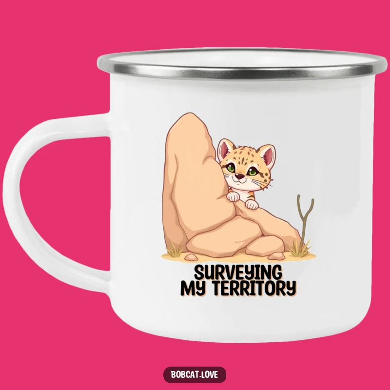 Funny Bobcat Camping Mug: Durable Desert Wildlife Cup, Perfect Funny Gift for Outdoor Lovers