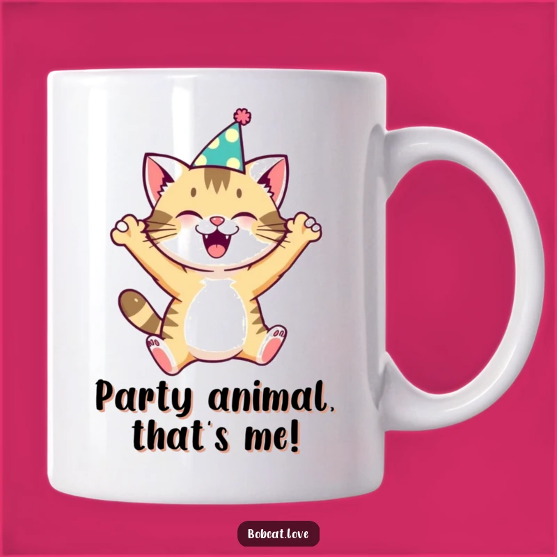 Funny Bobcat Party Animal Mug - Hilarious Birthday Gift for Cat Lovers