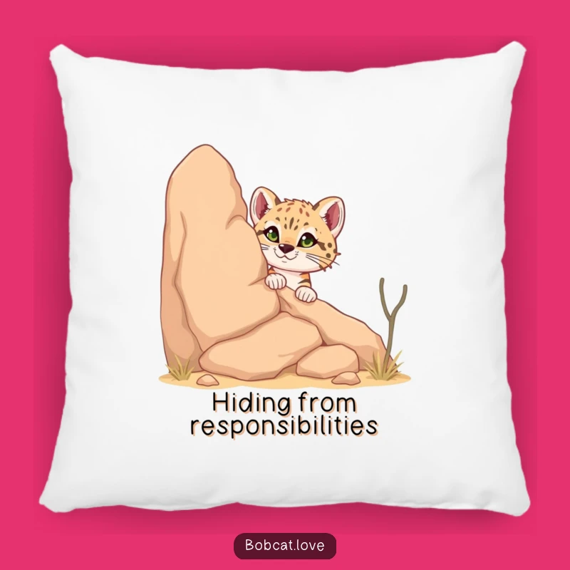 Funny Bobcat Pillow: Comfortable Desert Wildlife Cushion, Adorable Funny Gift for Any Home