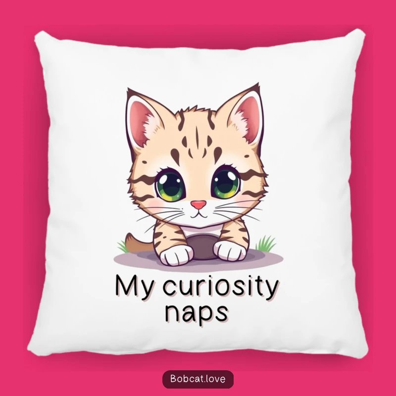 Soft Funny Curious Bobcat Pillow - Cozy & Intriguing Decor for Cat Fans