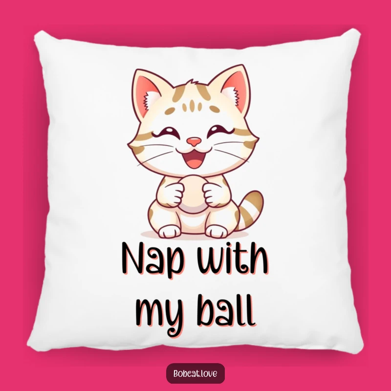 Soft Funny Delighted Bobcat Pillow - Cozy & Happy Accent for Any Room