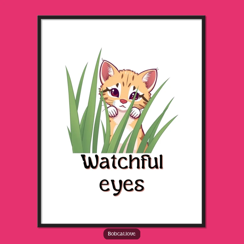 Funny Curious Bobcat Digital Art - Instant Wildlife Charm for Your Space