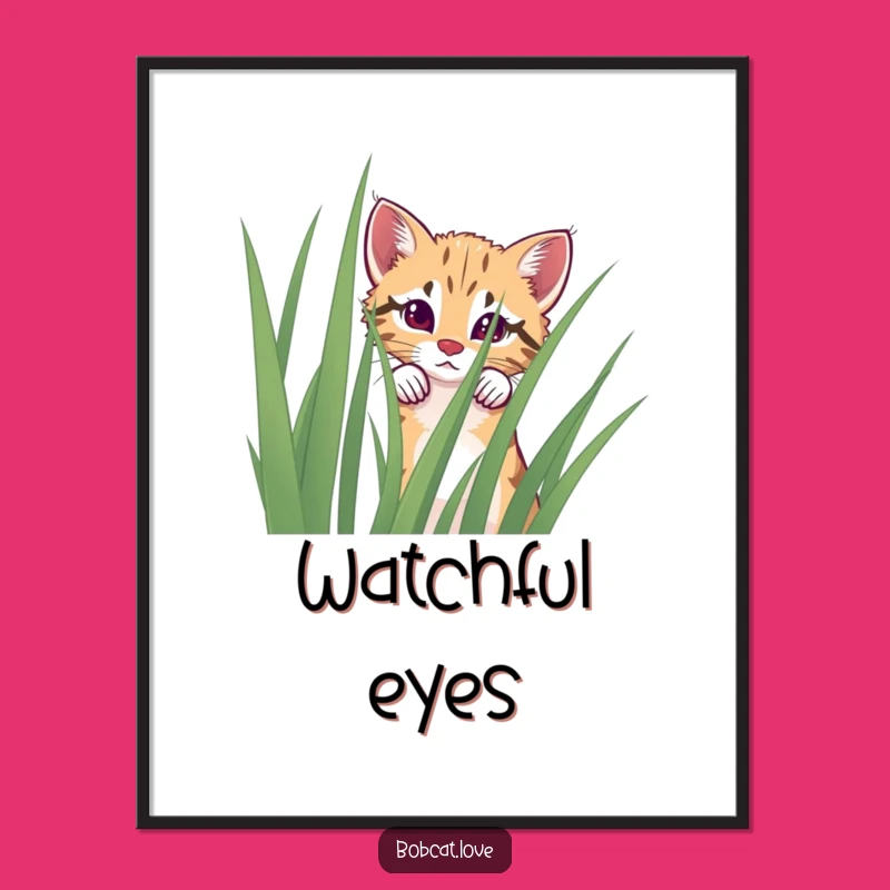 Funny Curious Bobcat Poster - Bring Wildlife Charm to Your Walls