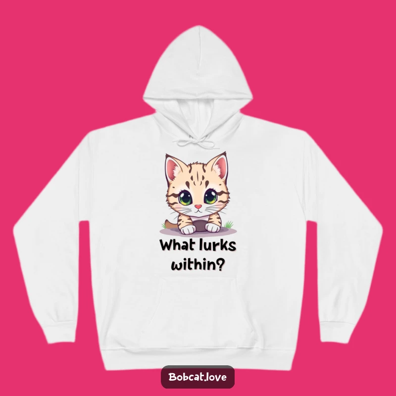 Cozy Funny Curious Bobcat Hoodie - Warm & Intriguing Gift for Explorers
