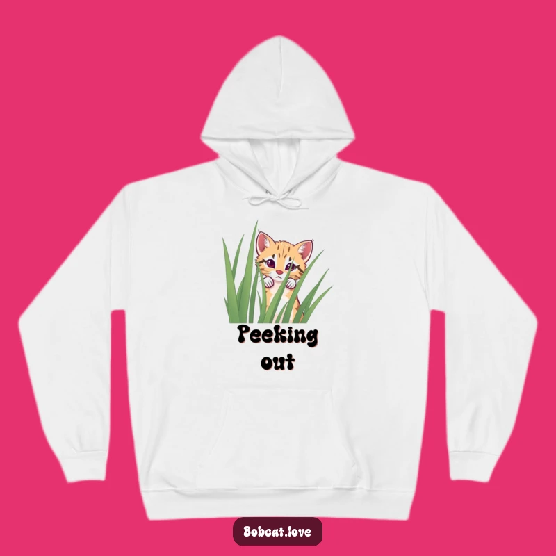 Funny Curious Bobcat Hoodie - Cozy Up with Wildlife Charm