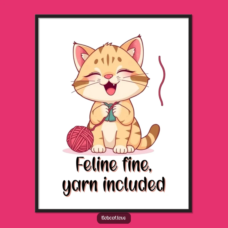 Free Printable Bobcat Wall Art: Giggling Yarn Fun for Playful Decor
