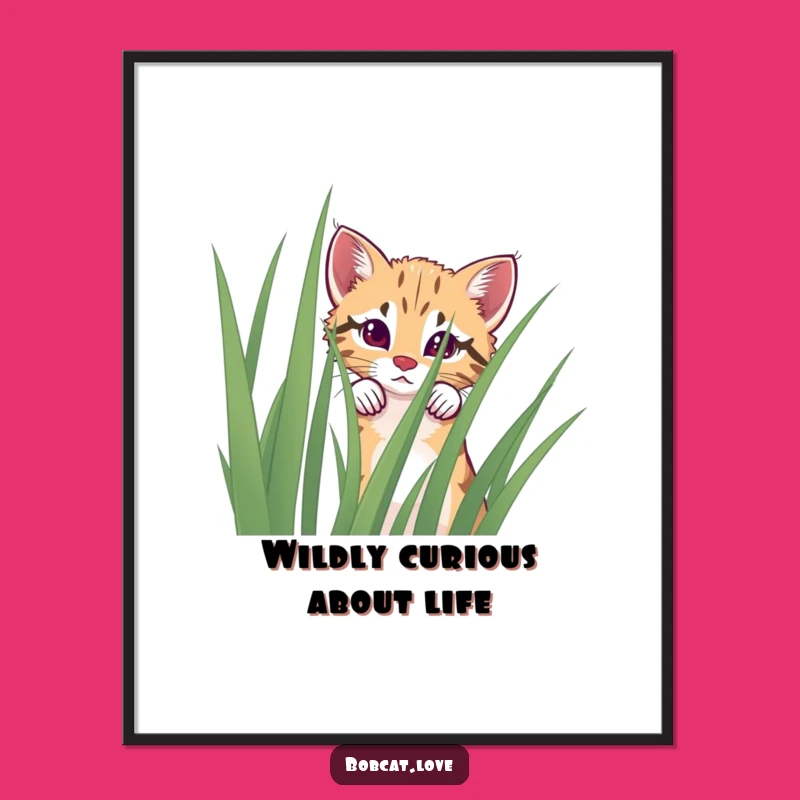 Free Printable Wall Art: Curious Bobcat Poster, Nature Downloadable Decor