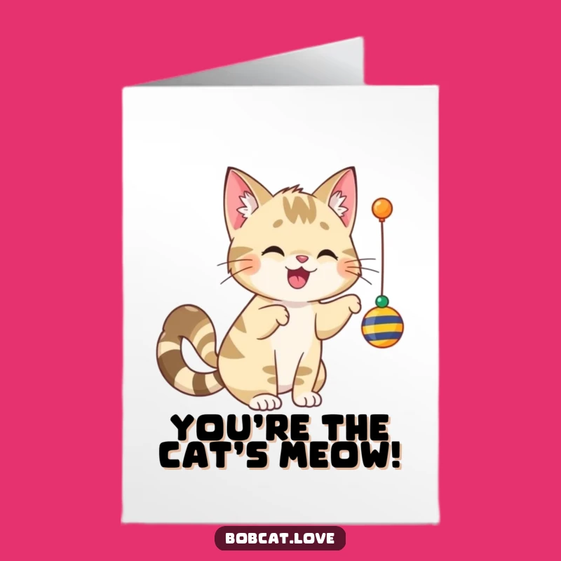 Free Printable Congratulations Card: Playful Bobcat Cheer, Hilarious Downloadable Celebration Gift!