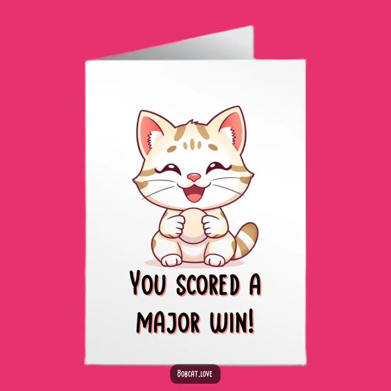 Free Printable Congratulations Card: Happy Bobcat's Joy, Hilarious Downloadable Celebration Gift!