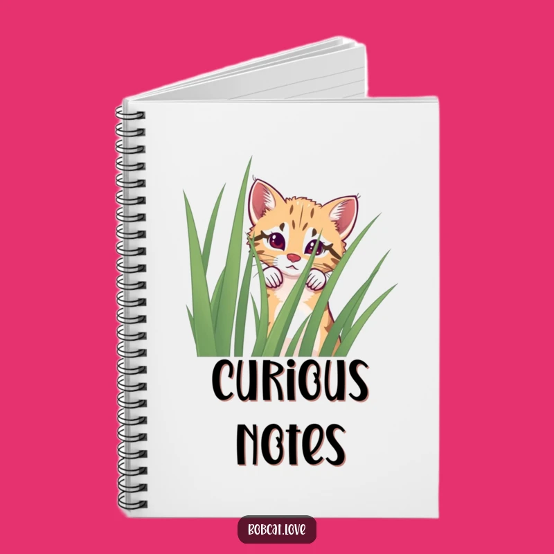 Funny Curious Bobcat Notebook - Jot Down Thoughts with Wild Charm