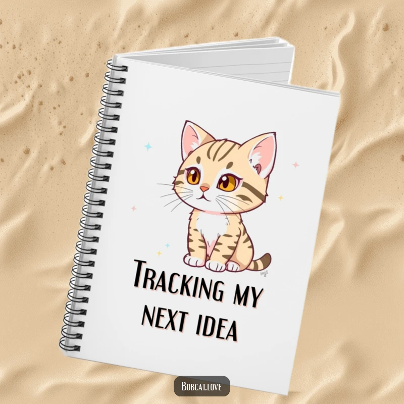 Funny Bobcat Notebook: A determined bobcat humorously watching a distant flicker of movement, perfect for focused note-taking and planning.