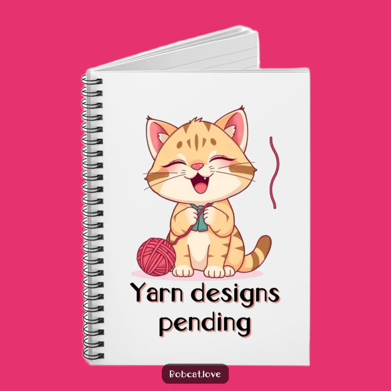 Funny Bobcat Yarn Ball Notebook: Hilarious Journal for Playful Thoughts
